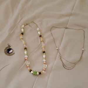 Green and Gold Beaded Necklace